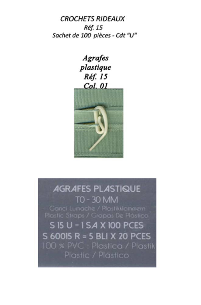 00015 Plastic Curtain Hook