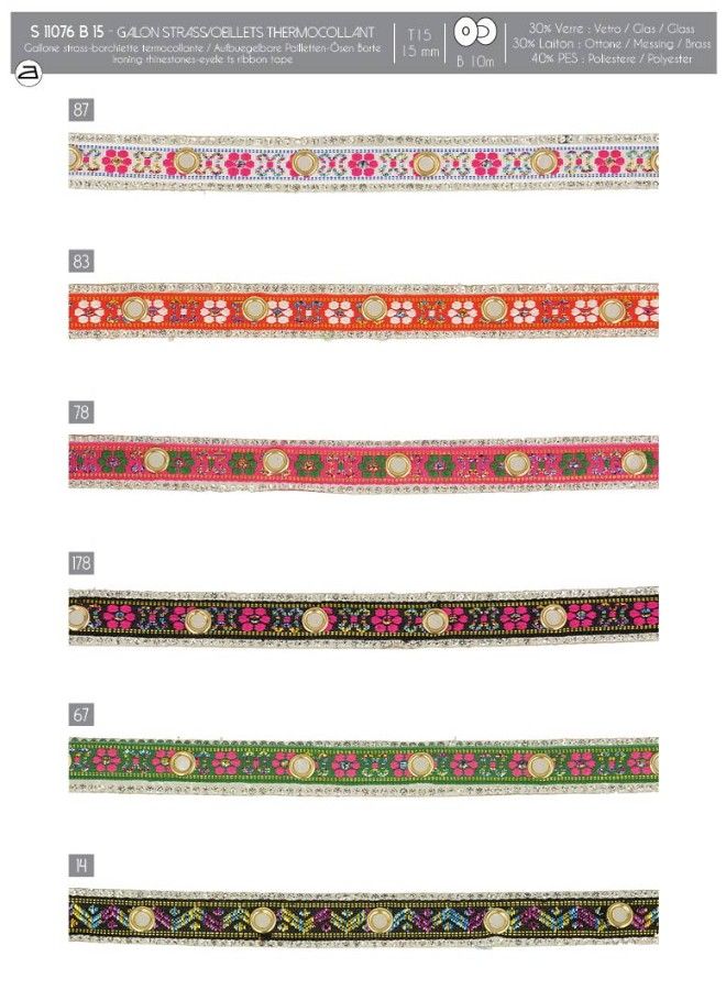 11076 Floral Eyelet Trim, Iron-on