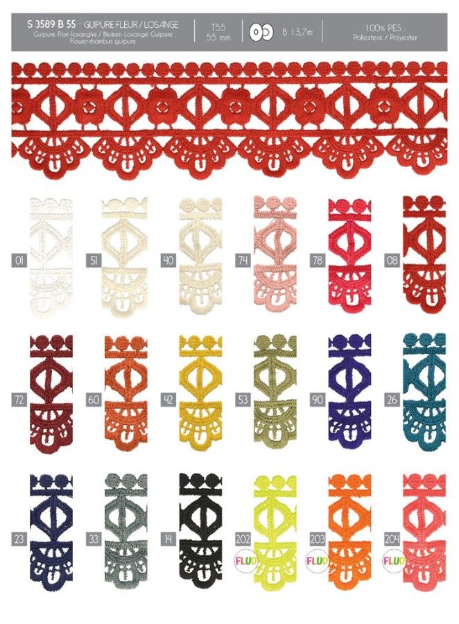 03589 Lace Trim, 100% Polyester