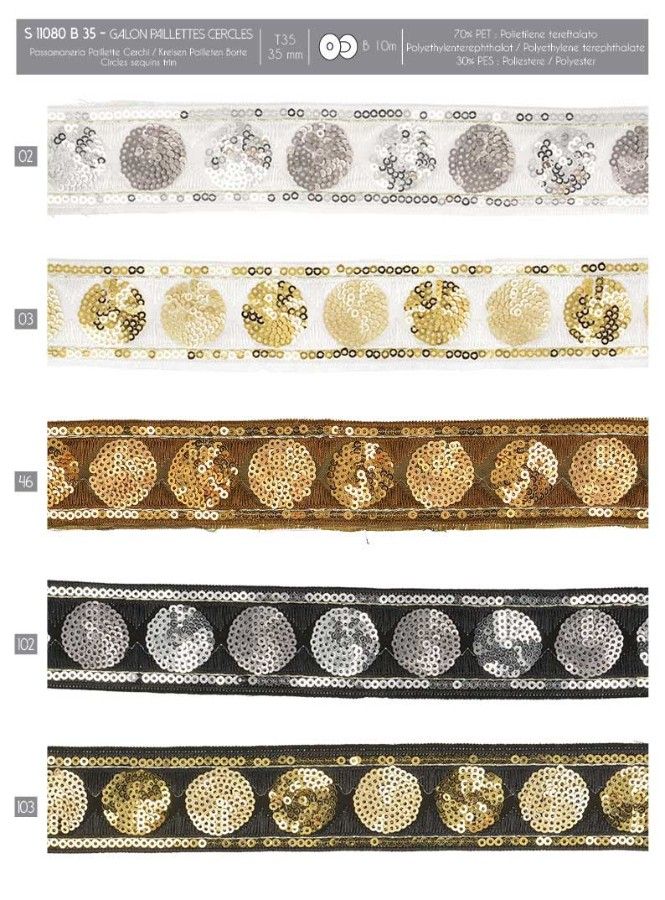 11080 Circle Sequin Trim, 35mm