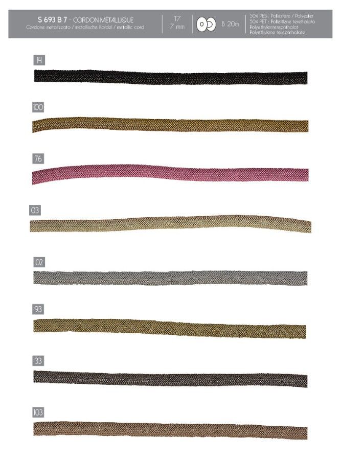 00693 Metallic Cord, 7mm