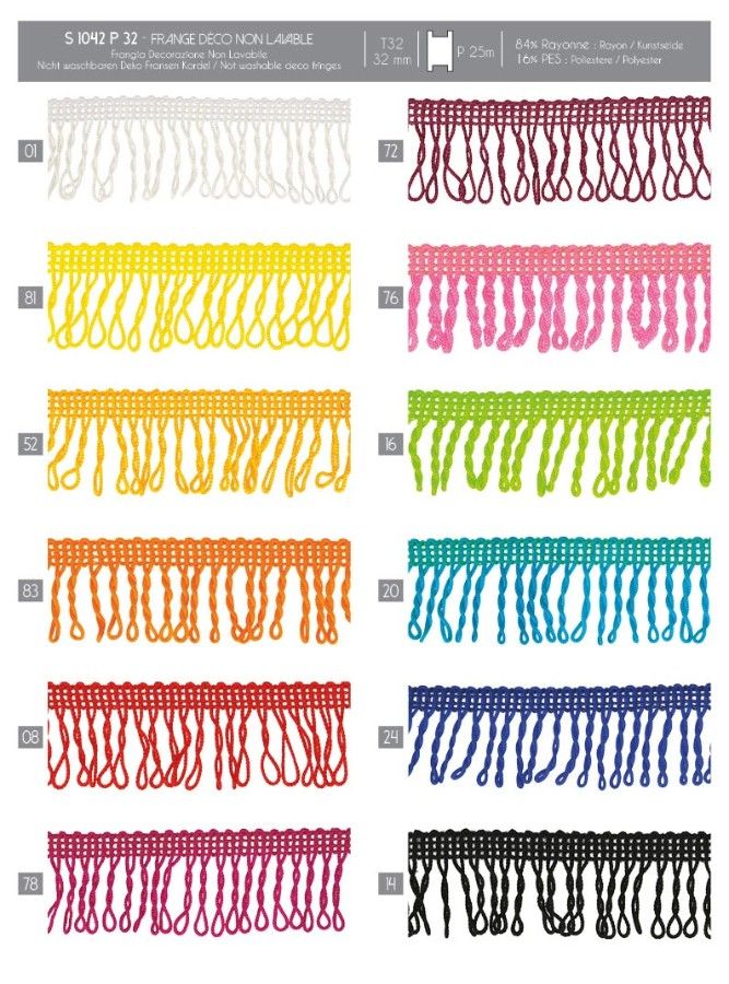 01042 Decorative Fringe - Non-Washable,