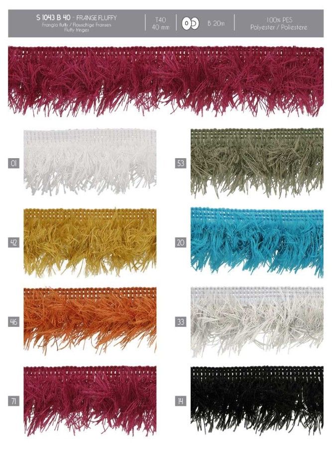 01043 Fluffy Fringe 100% Polyester