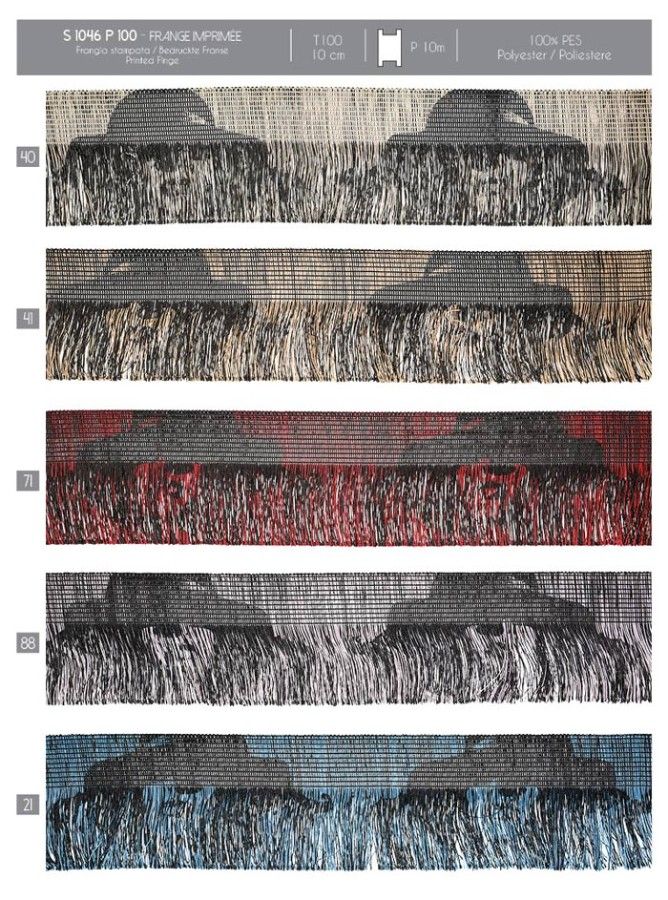 01046 Printed Fringe, 10cm & 8cm
