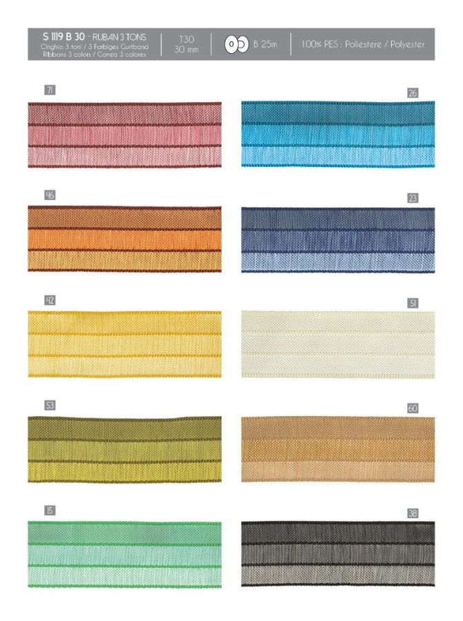 01119 3-Tone Ribbon, 30mm