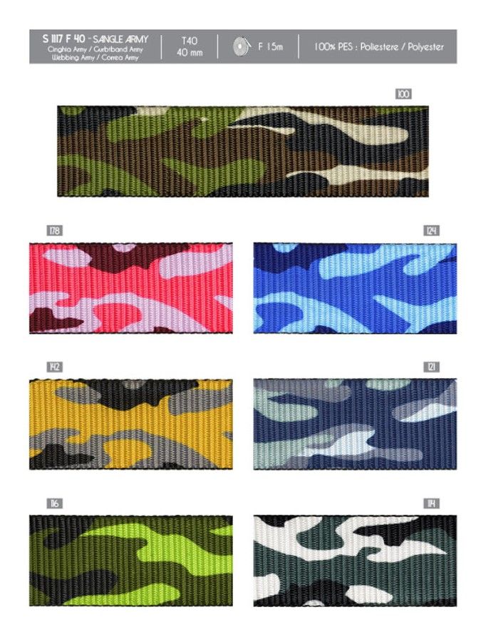 01117 Camouflage Webbing, 40mm