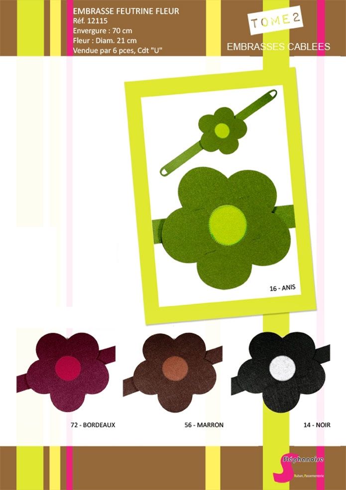 12115 Felt Flower Curtain Tieback