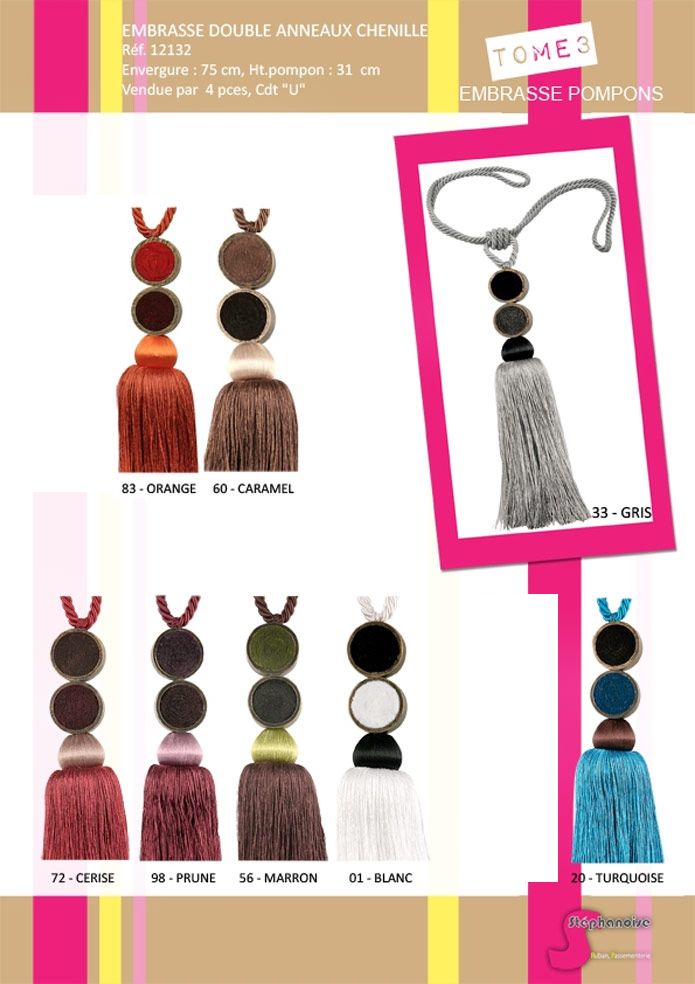 12132 Double Felt Ring Tieback w/ Tassel