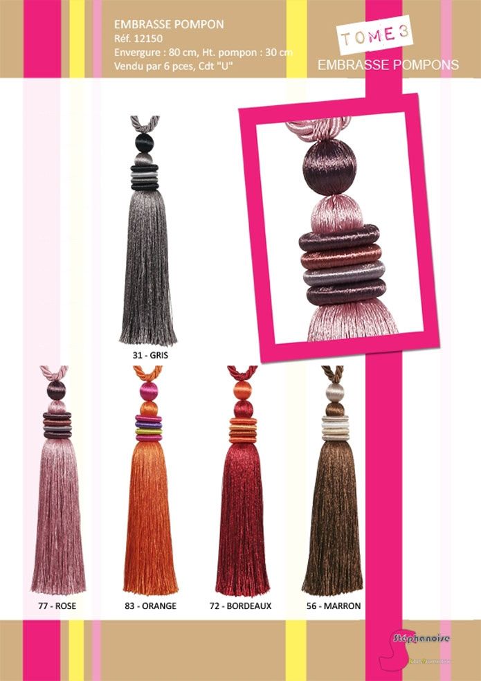 12150 Ring Topped Tassel Curtain Tieback