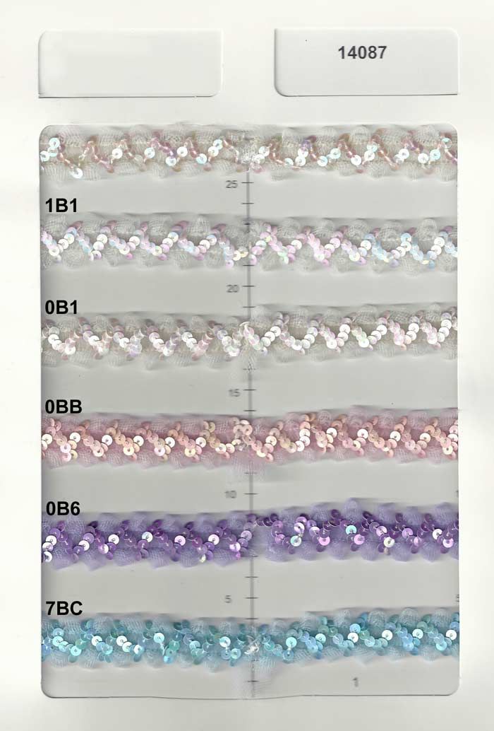T-14087 Sequin on Tulle Trim, 3/4"