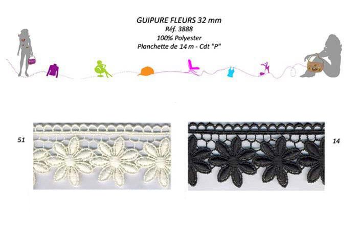 03888 Floral Lace - 32mm
