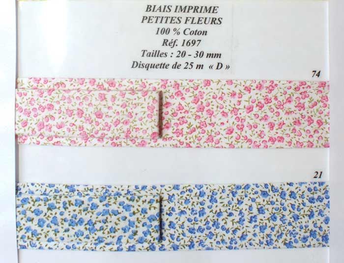 01697 Cotton Bias, Flowers, 20mm & 30mm