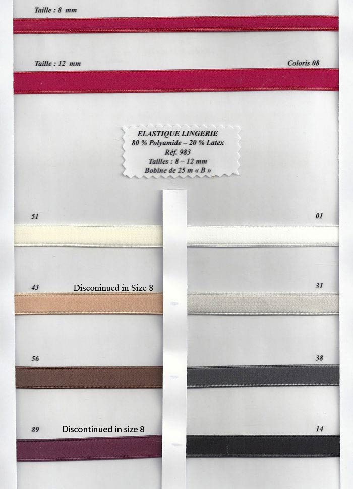 00983 Lingerie Elastic - 8mm / 12mm