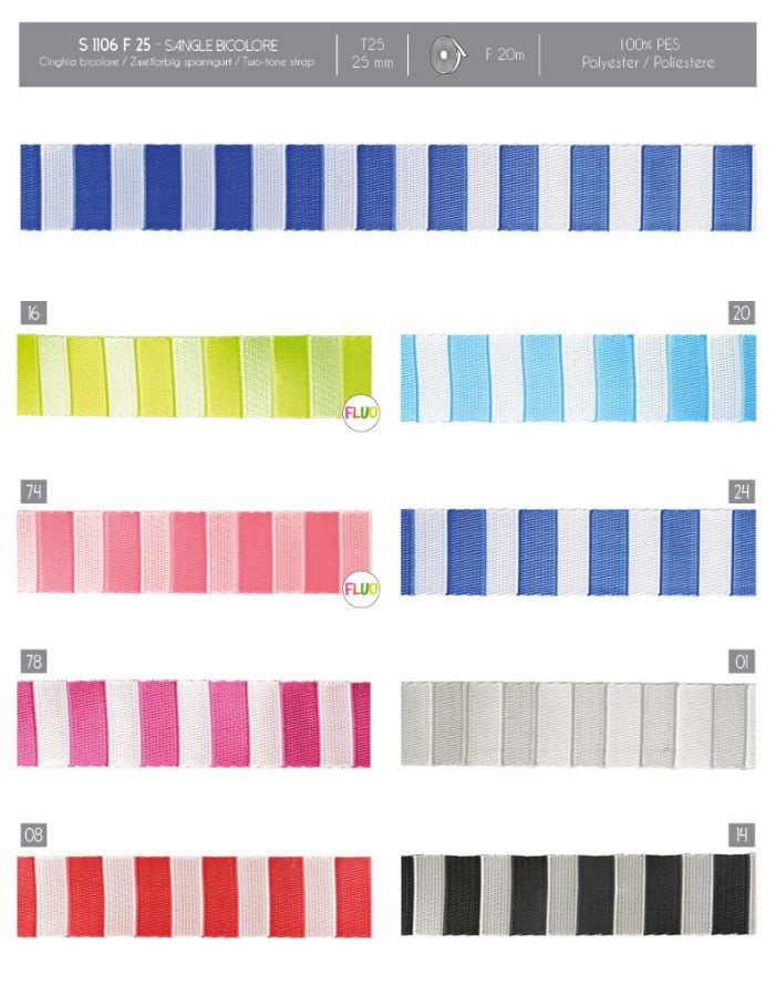 01106 Bicolor Webbing, 25mm