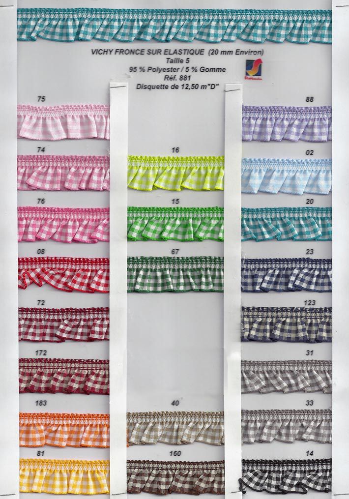 00881 Stretch Ruffled Gingham Trim