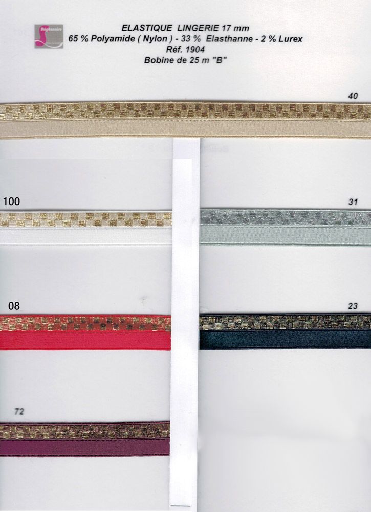 01904 Lingerie Elastic Foldover, 17mm