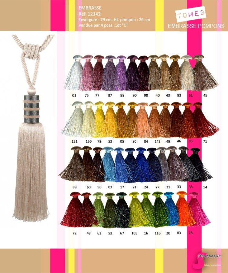 12142 Curtain Tieback huge color options