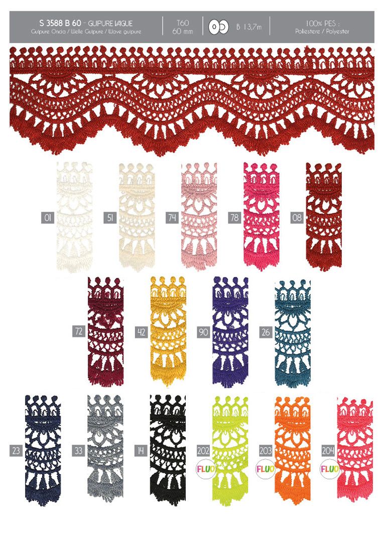 03588 Lace Trim, 100% Polyester