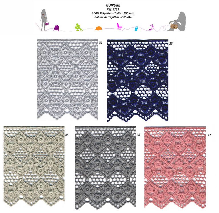 03733 Polyester Guipure 100mm