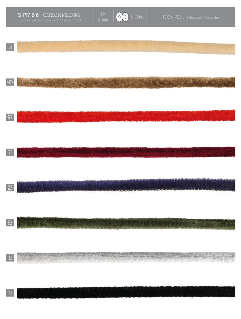 00797 Velvet Cord, 8mm
