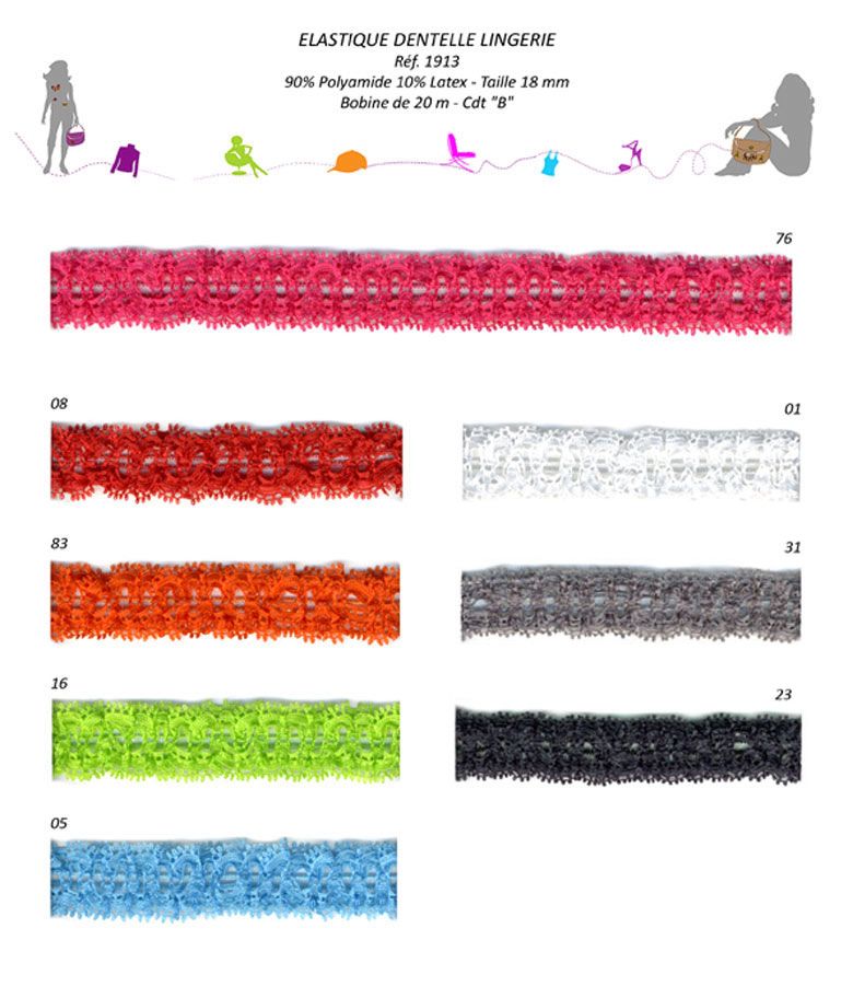 01913 Elastic Lingerie, 18mm
