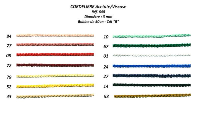 00648 Twisted Cording, Acetate/Viscose, 3mm