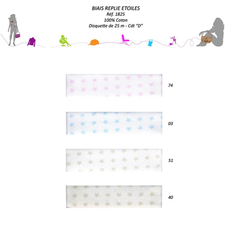 01825 100% Cotton Star Bias