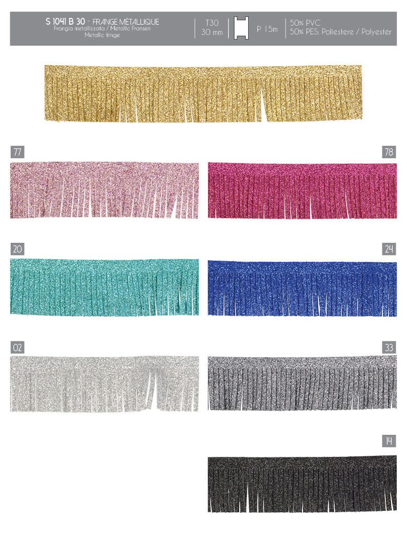 01041 Metallic Fringe, 30mm