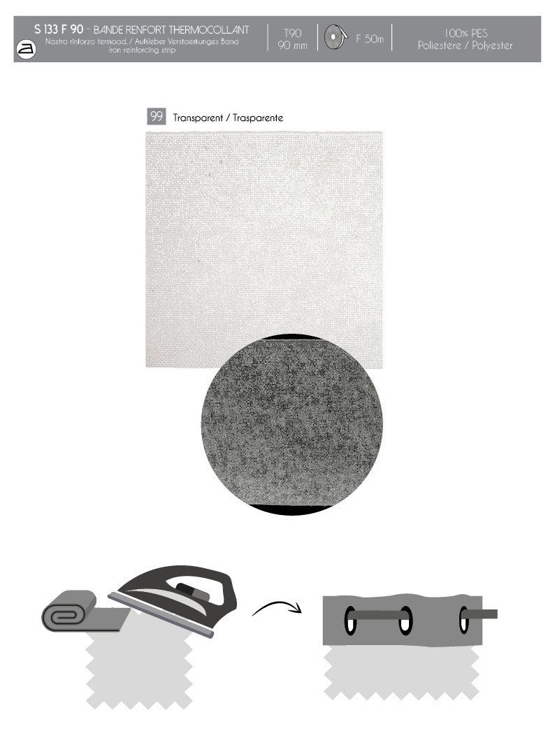 00133 Iron-On Curtain Tape/Reinforcing