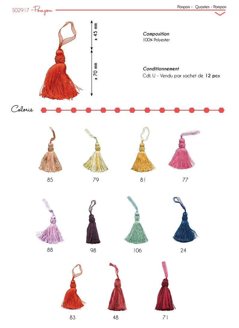 02917 Tassel with Decorative knot, 7cm