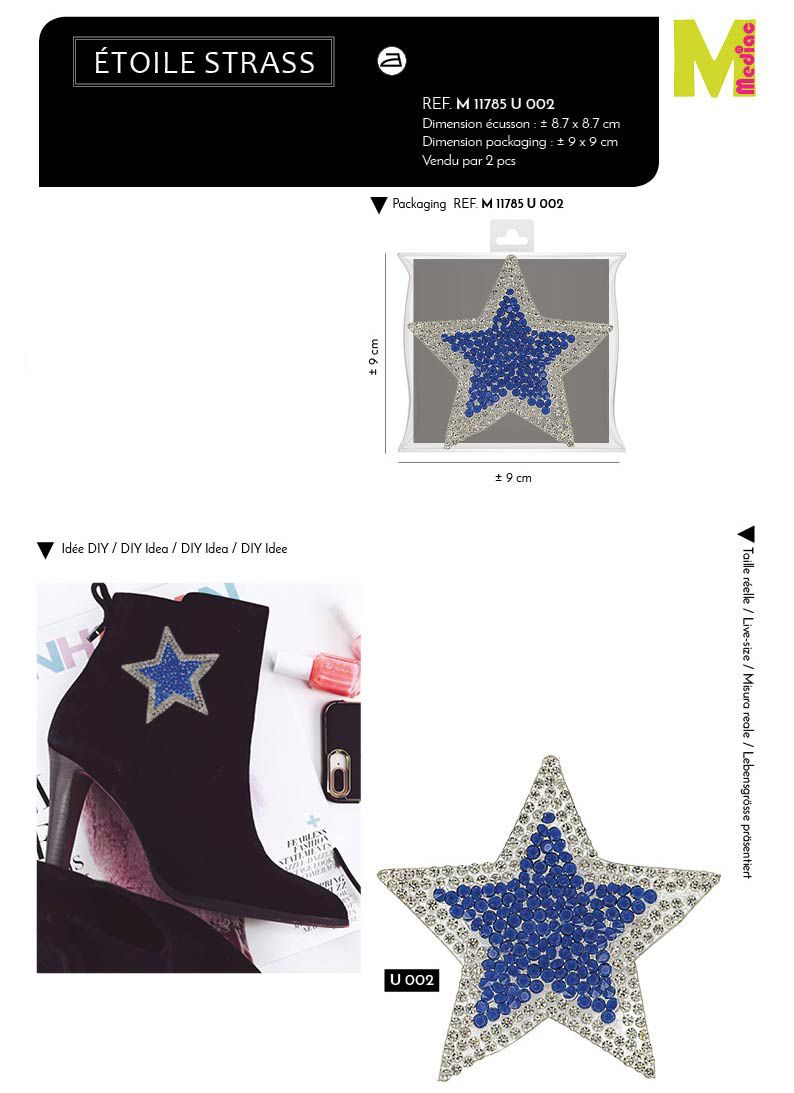 M11785 XL Rhinestone Star Applique