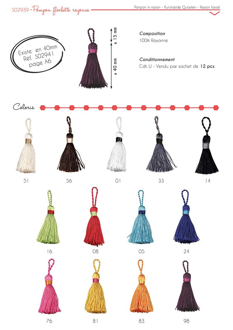 02939 Rayon Tassel, 4cm
