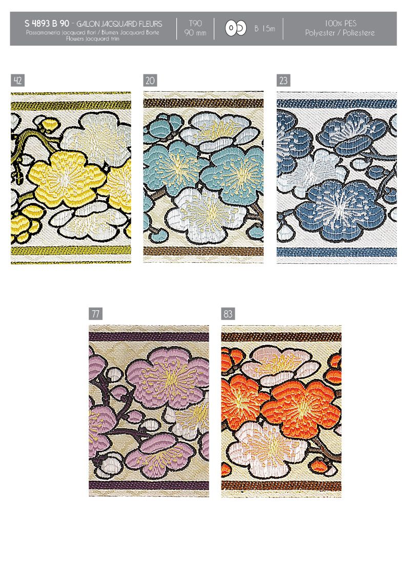 04893 90mm Floral Jacquard