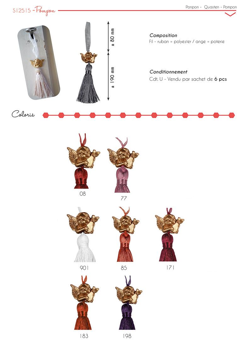 12515 Angel Tassel, 19cm (7-1/2" Tall)