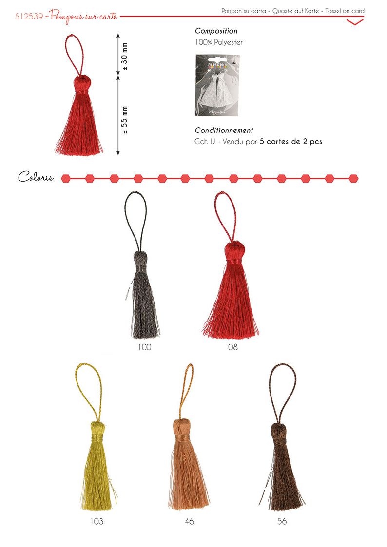 12539 Carded Tassels (2 Pcs/Card)