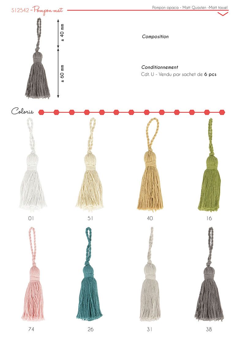 12542 Matte Tassels, 6cm