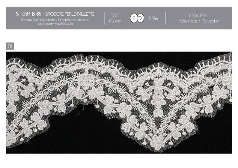 11087 Embroidered Pearl/Sequin Lace