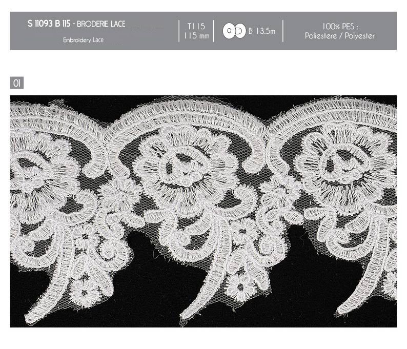 11093 Embroidered Lace, 115mm
