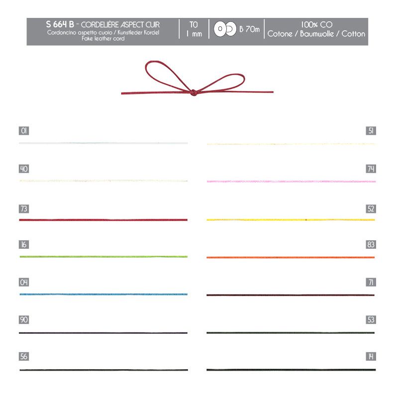 00664 Leather Look Cord, 1mm