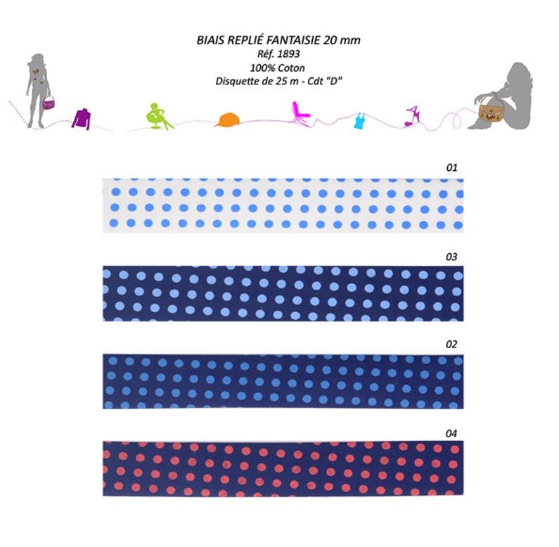 01893 Polka Dot Bias, 100% Cotton