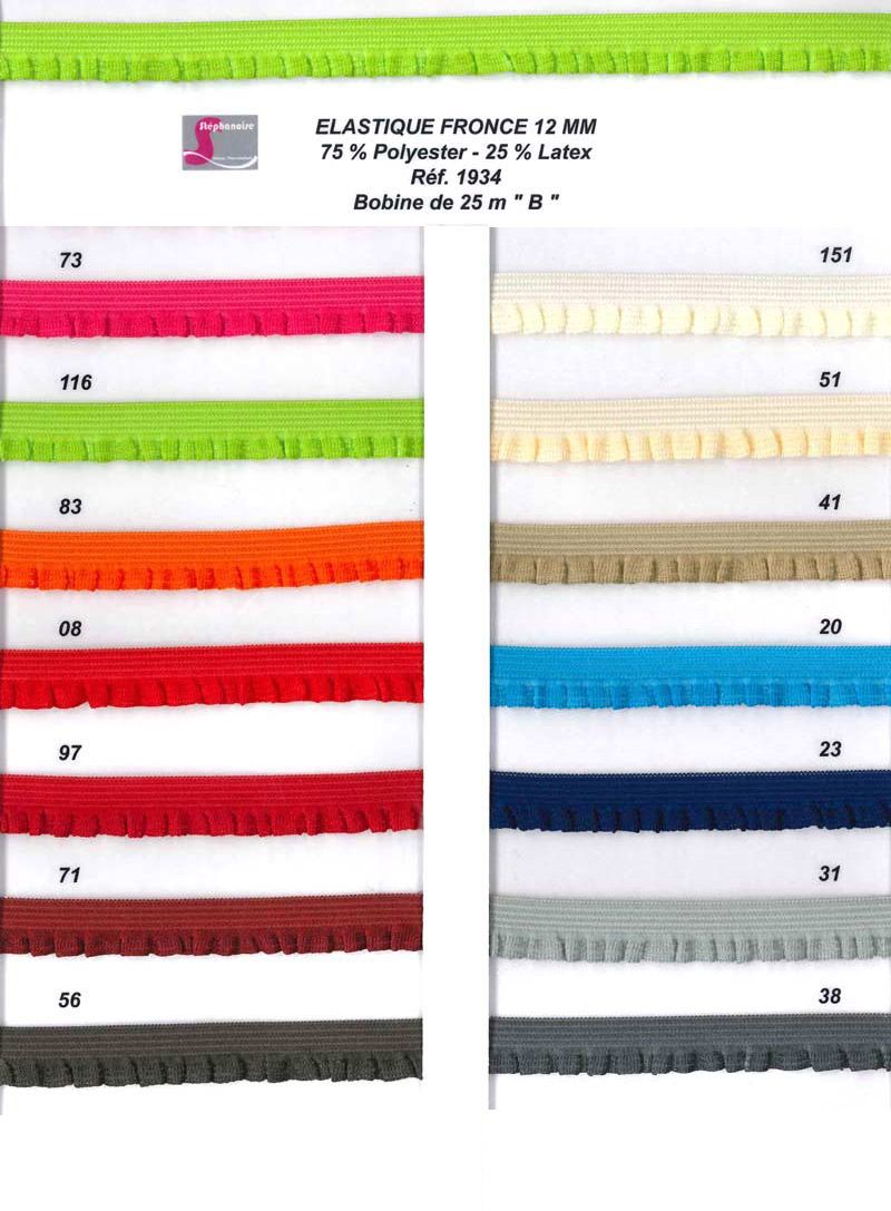 01934 Elastic Ruffle Trim, 12mm