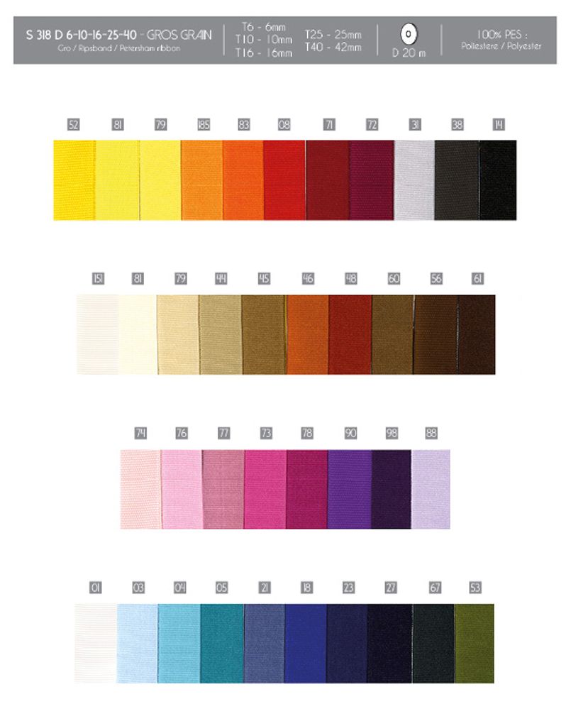 00318 Grosgrain Ribbon, 100% Polyester