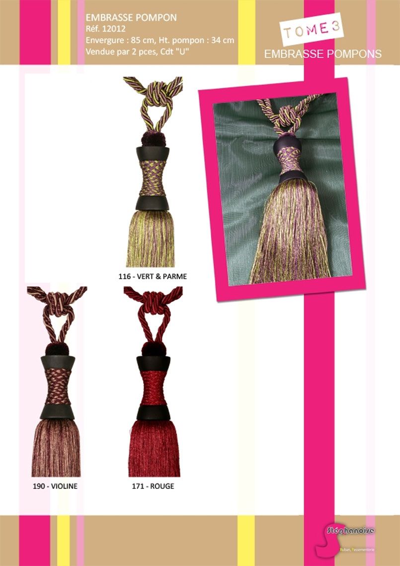 12012 Tassel Tieback w/ Braided Top