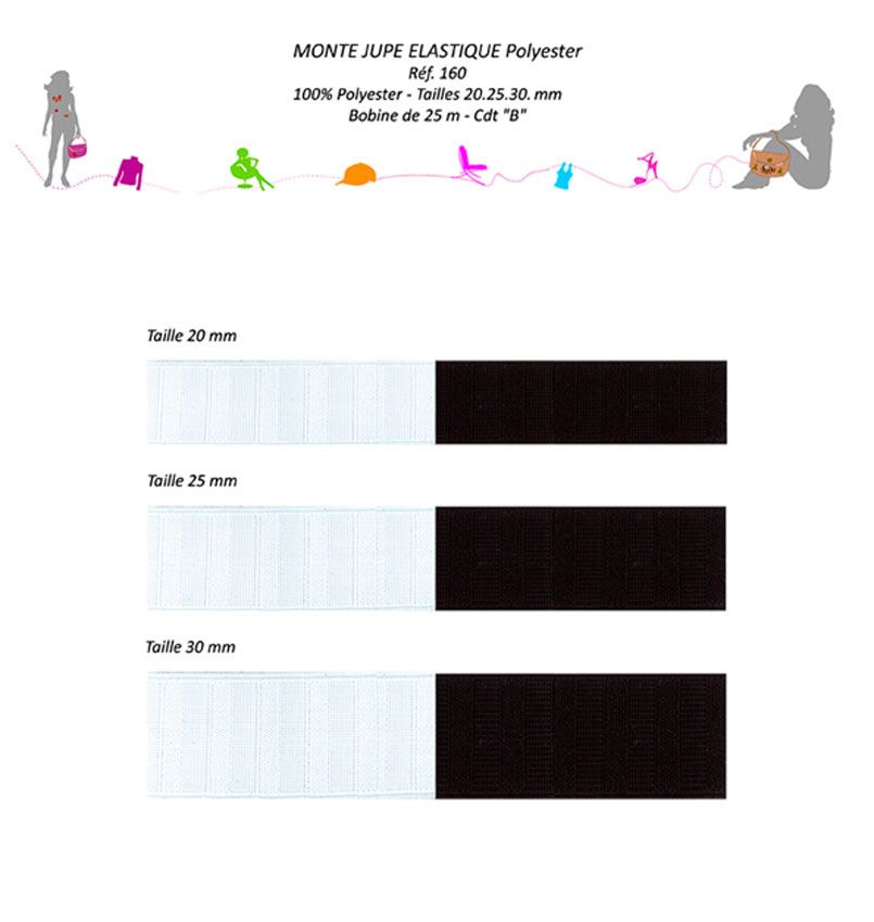 00160 100% Polyester Skirt/Slip Elastic