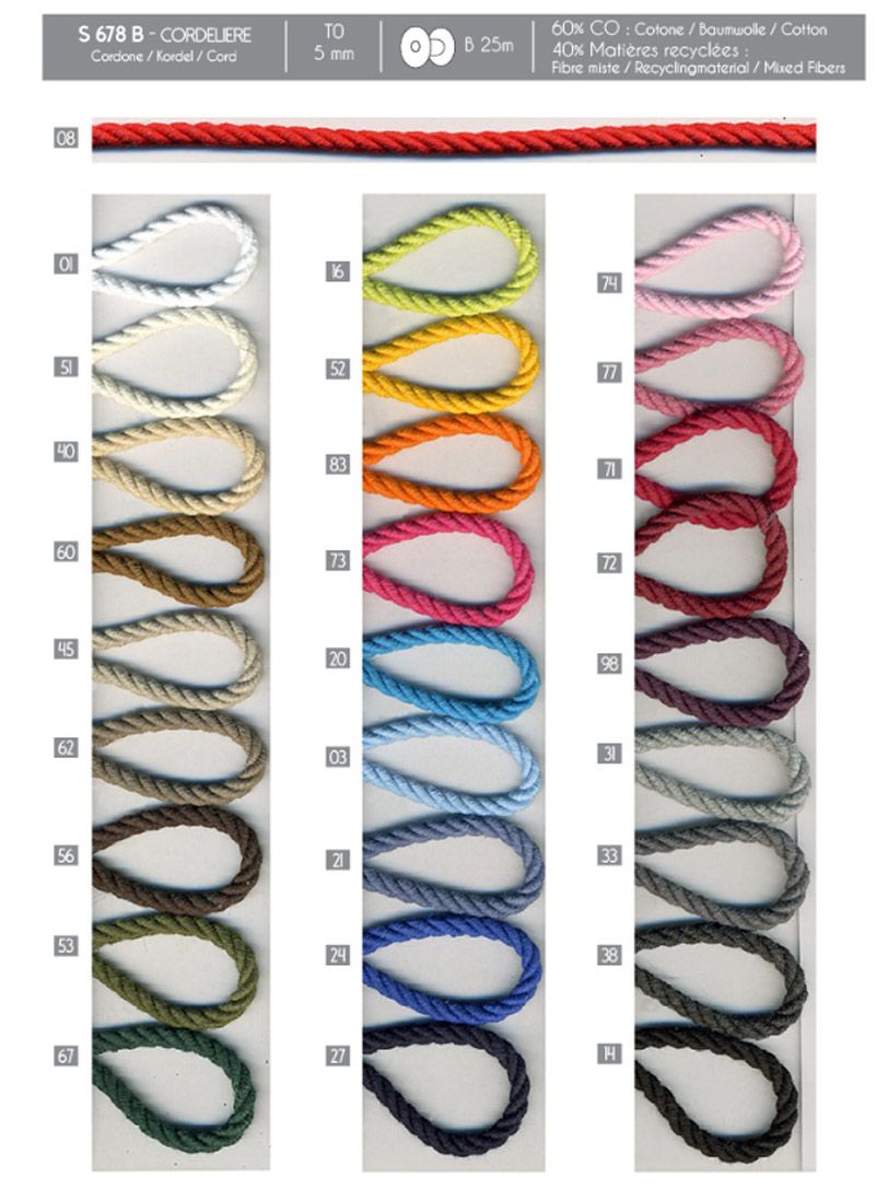 00678 Cotton & Recycled Fiber Twist Cord - 5mm
