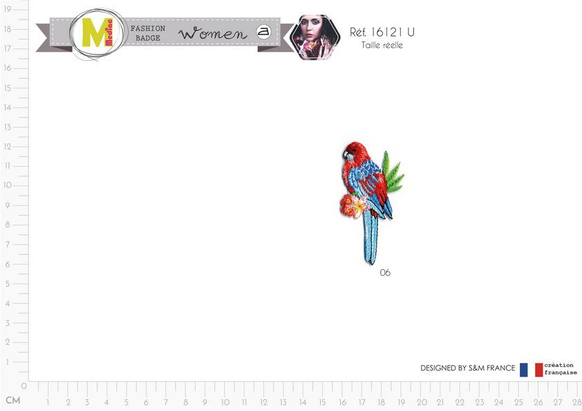 M16121 Tropical Bird Appliques