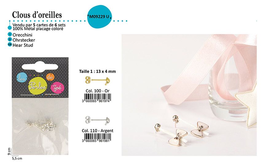 M09229 Earring Components 6 Sets/Pk