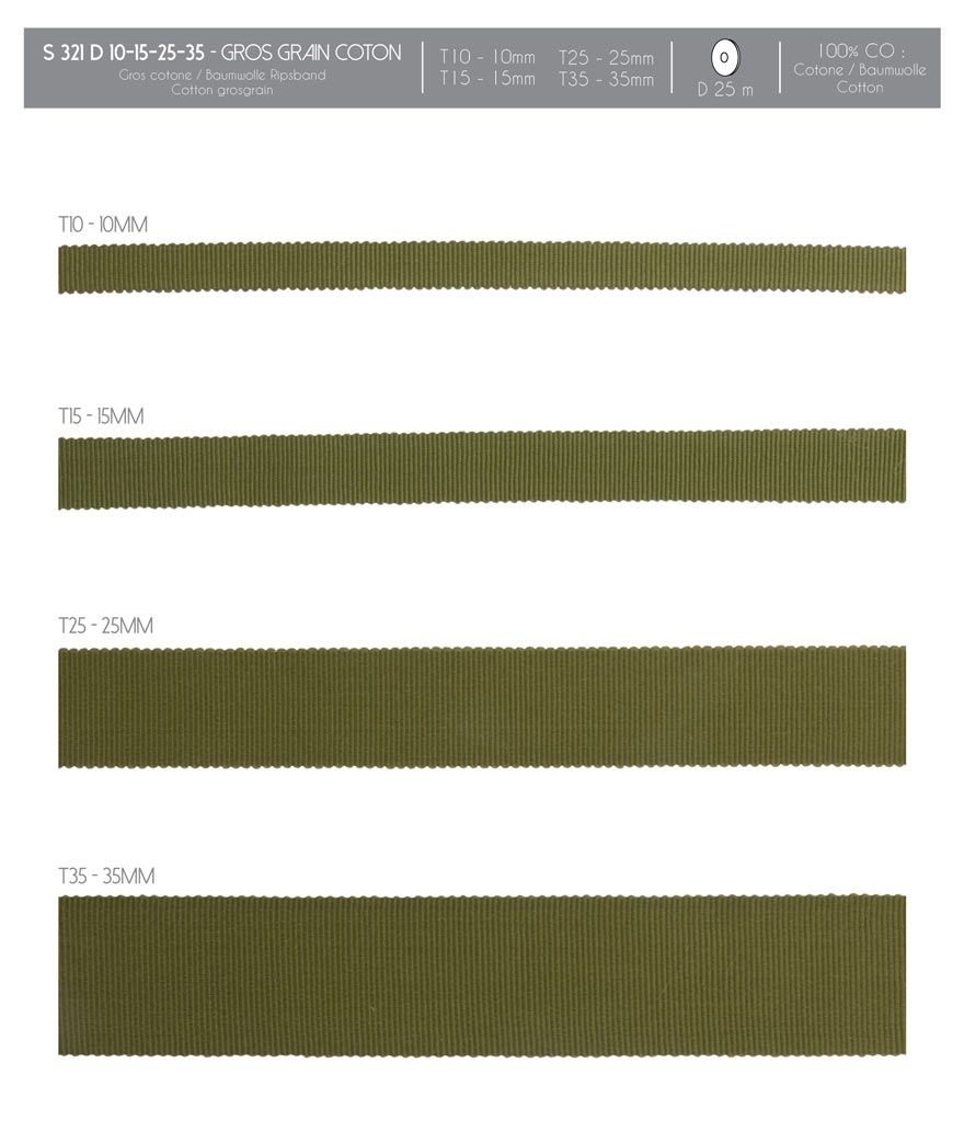 00321 Grosgrain, 100% Cotton Ribbon