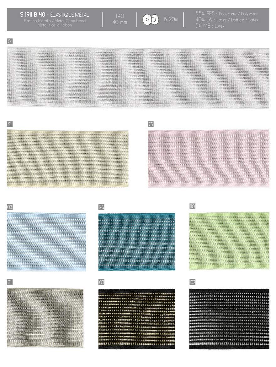 01911 Lurex Elastic Trim, 40mm