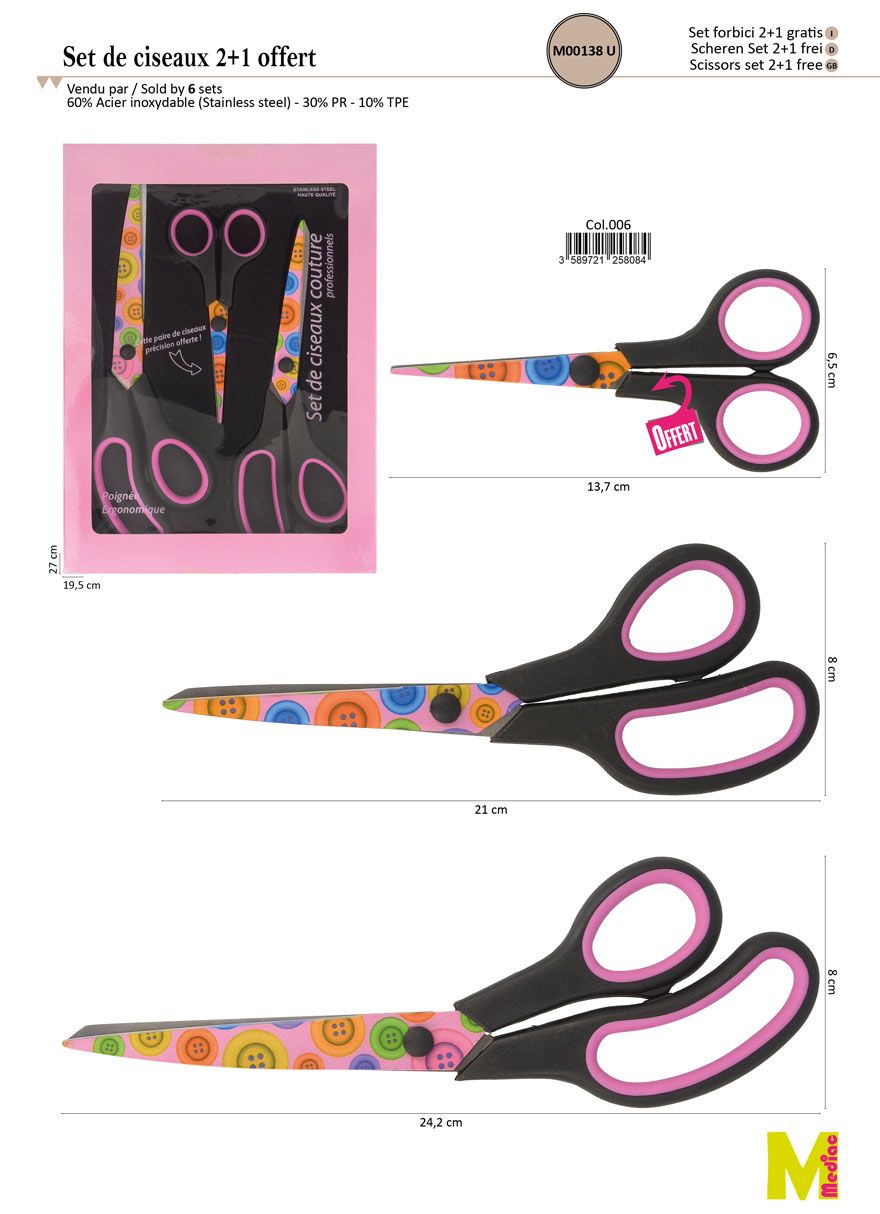M00138 3pc Box Set of Scissors